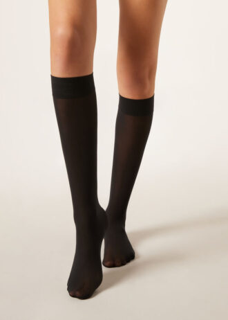 Calze al ginocchio in Microfiber semi-coprenti 30 denari