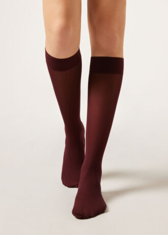 Calze al ginocchio in Microfiber semi-coprenti 30 denari
