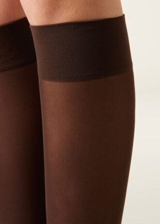 Calze al ginocchio in Microfiber semi-coprenti 30 denari