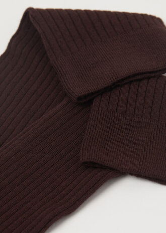 Calzini lunghi a coste in cashmere
