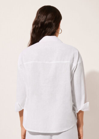 Camicia corta in lino e viscosa