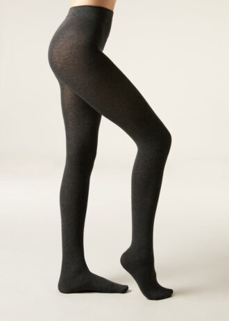 Collant coprenti opachi in cashmere e modal