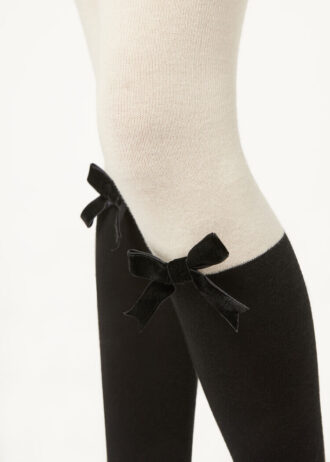 Collant in cotone effetto longuette da bambina