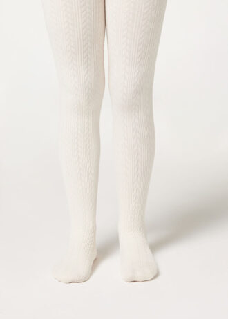 Collant Thermal a maglia trecciata per bambina