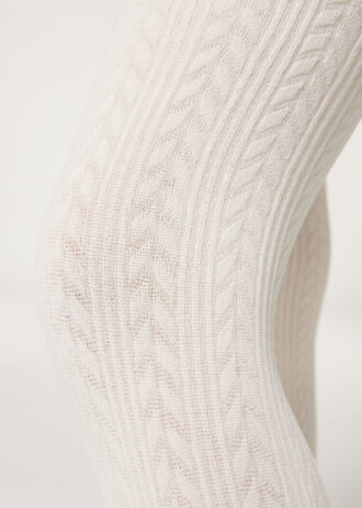 Collant Thermal a maglia trecciata per bambina