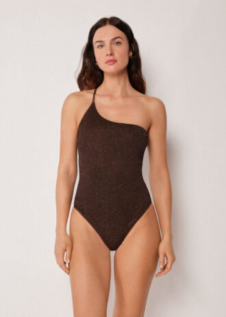Costume da bagno monospalla Metallic Glow