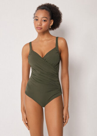 Costume intero snellente con drappeggi eleganti