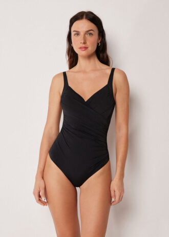 Costume intero snellente con drappeggi eleganti