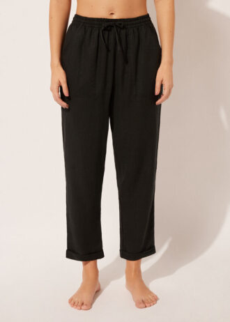 Pantaloni in lino e viscosa