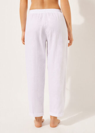 Pantaloni in lino e viscosa