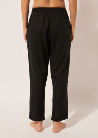 Pantaloni in lino e viscosa