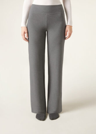 Pantaloni palazzo in misto cashmere