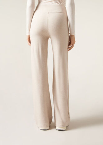 Pantaloni palazzo in misto cashmere