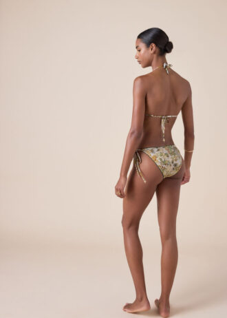 Slip da bagno a fascia con motivo fogliame tropicale