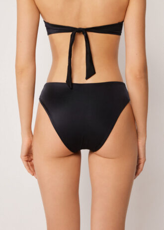 Slip da bagno a vita alta elegante bicolore