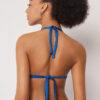 Top bikini a triangolo con imbottitura graduata in raso lucido