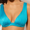 Top bikini a triangolo con imbottitura graduata in raso lucido