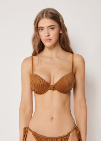 Top bikini push-up in raso lucido