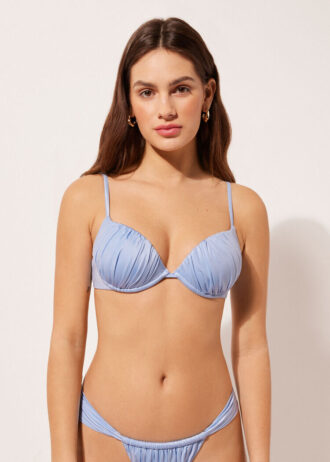 Top bikini push-up in raso lucido