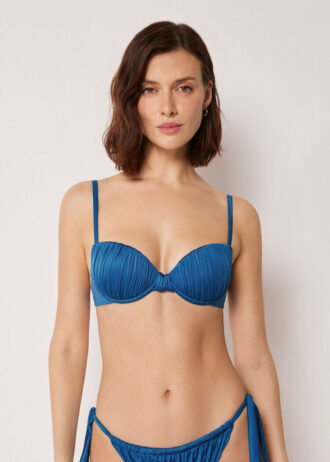 Top bikini push-up in raso lucido