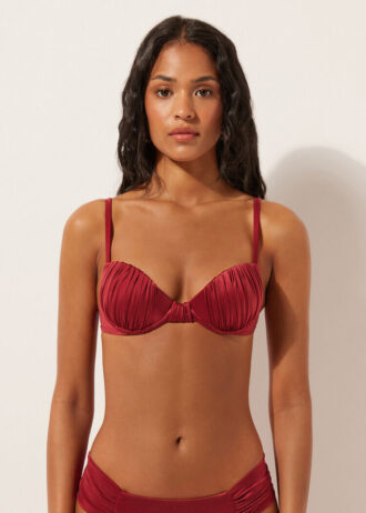 Top bikini push-up in raso lucido