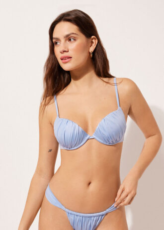 Top bikini push-up in raso lucido